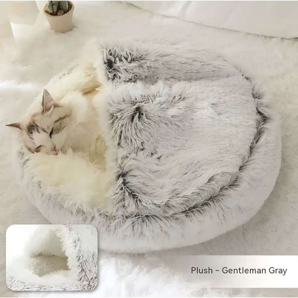 Pink Round Plush Pocket Bed -  Cat  - (5 Color/Style Options) - (Size: 40cm, 50cm, 65cm, height 2cm