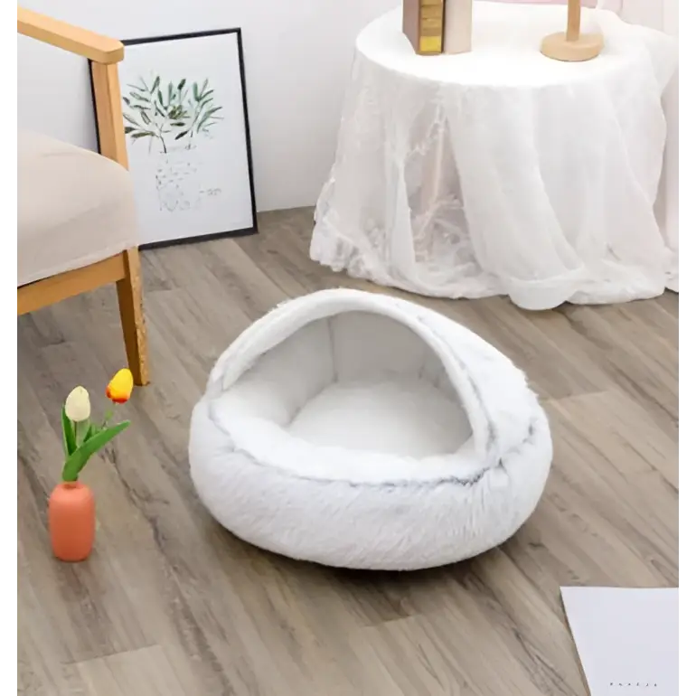Pink Round Plush Pocket Bed -  Cat  - (5 Color/Style Options) - (Size: 40cm, 50cm, 65cm, height 2cm