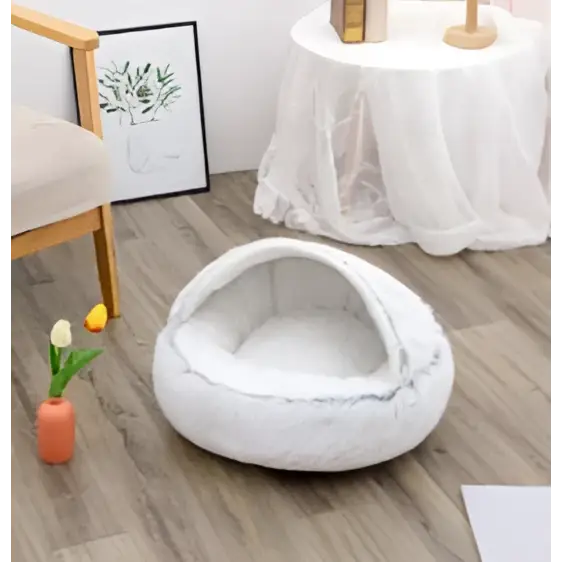 Pink Round Plush Pocket Bed -  Cat  - (5 Color/Style Options) - (Size: 40cm, 50cm, 65cm, height 2cm