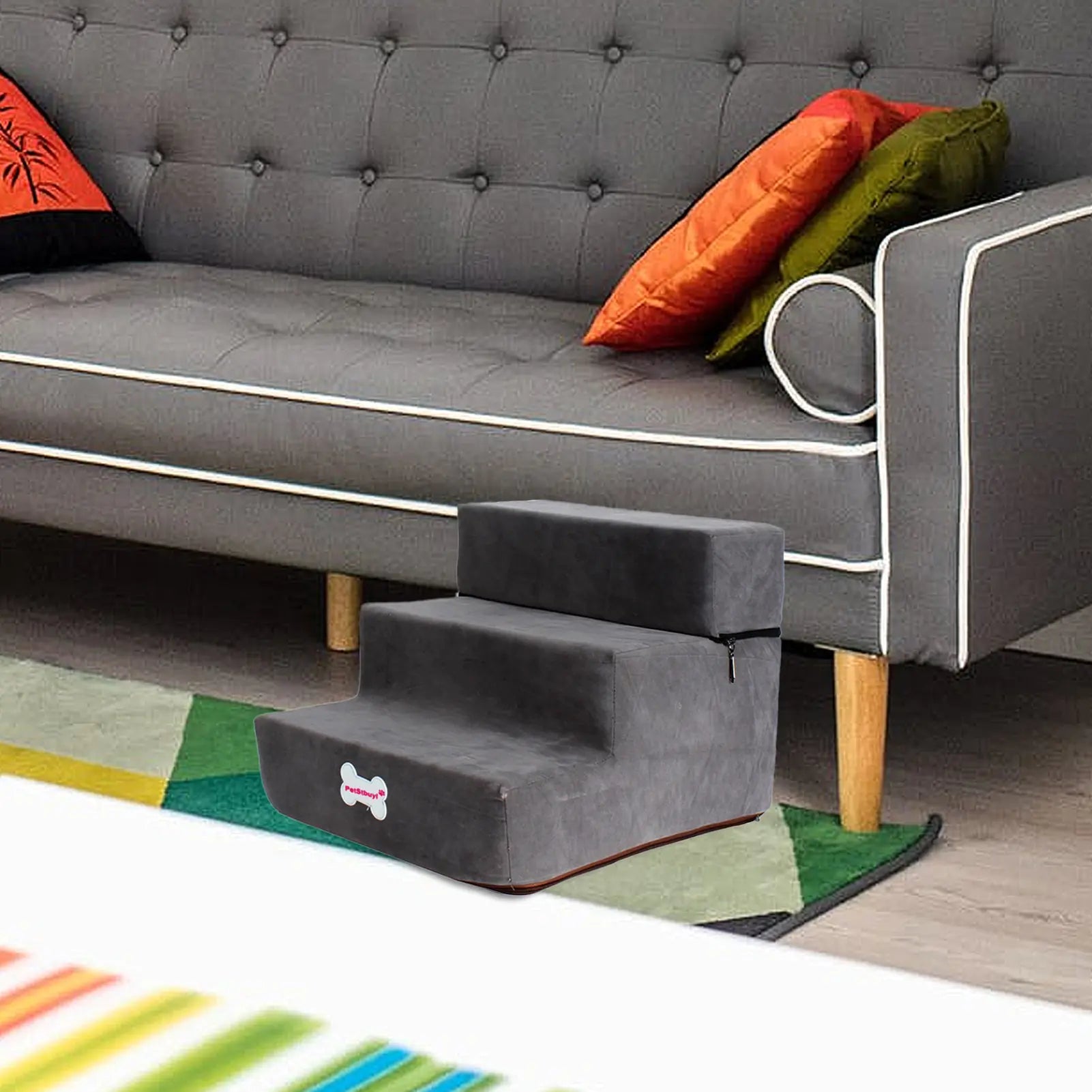 Bed Stairs - Dog - (Foldable) - (Anti-Slip) - (3-Level) - (5 Color Options) -