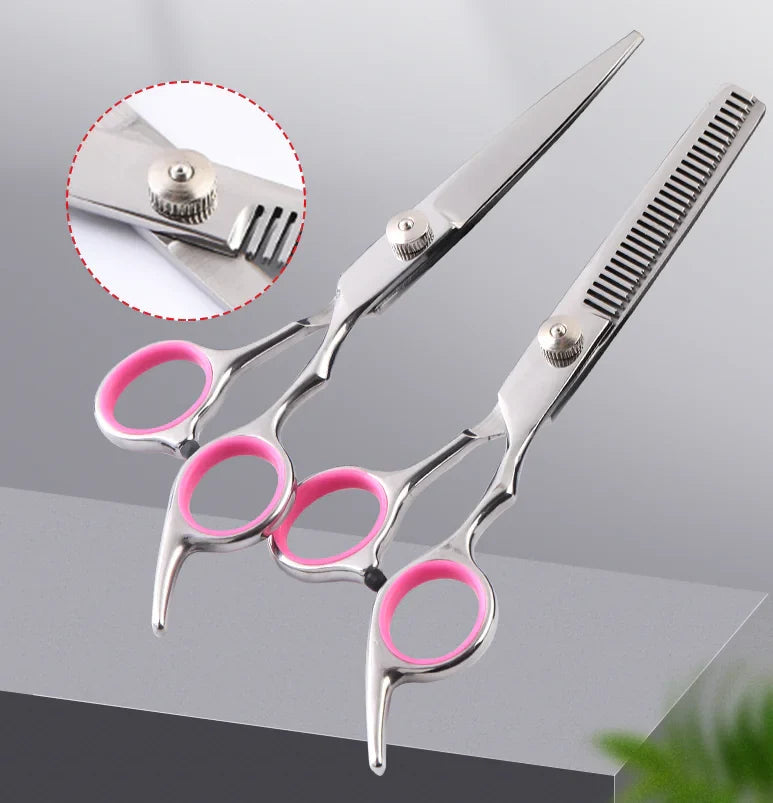 Grooming Scissors Kit -  Dog - (Stainless Straight) - (Curved Thinning Shears) - (While Supplies Last)