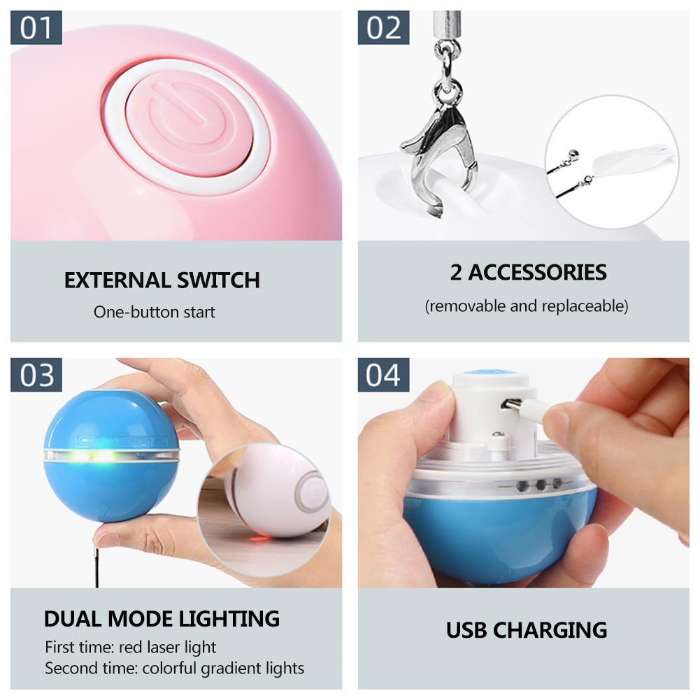 Interactive Colorful Smart Toy Ball - Cat - (4 Color Options) - (While Supplies Last)