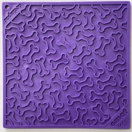 Anxious Dog: Try this Relief Enrichment Lick Mat (Bones) (Purple & Red)