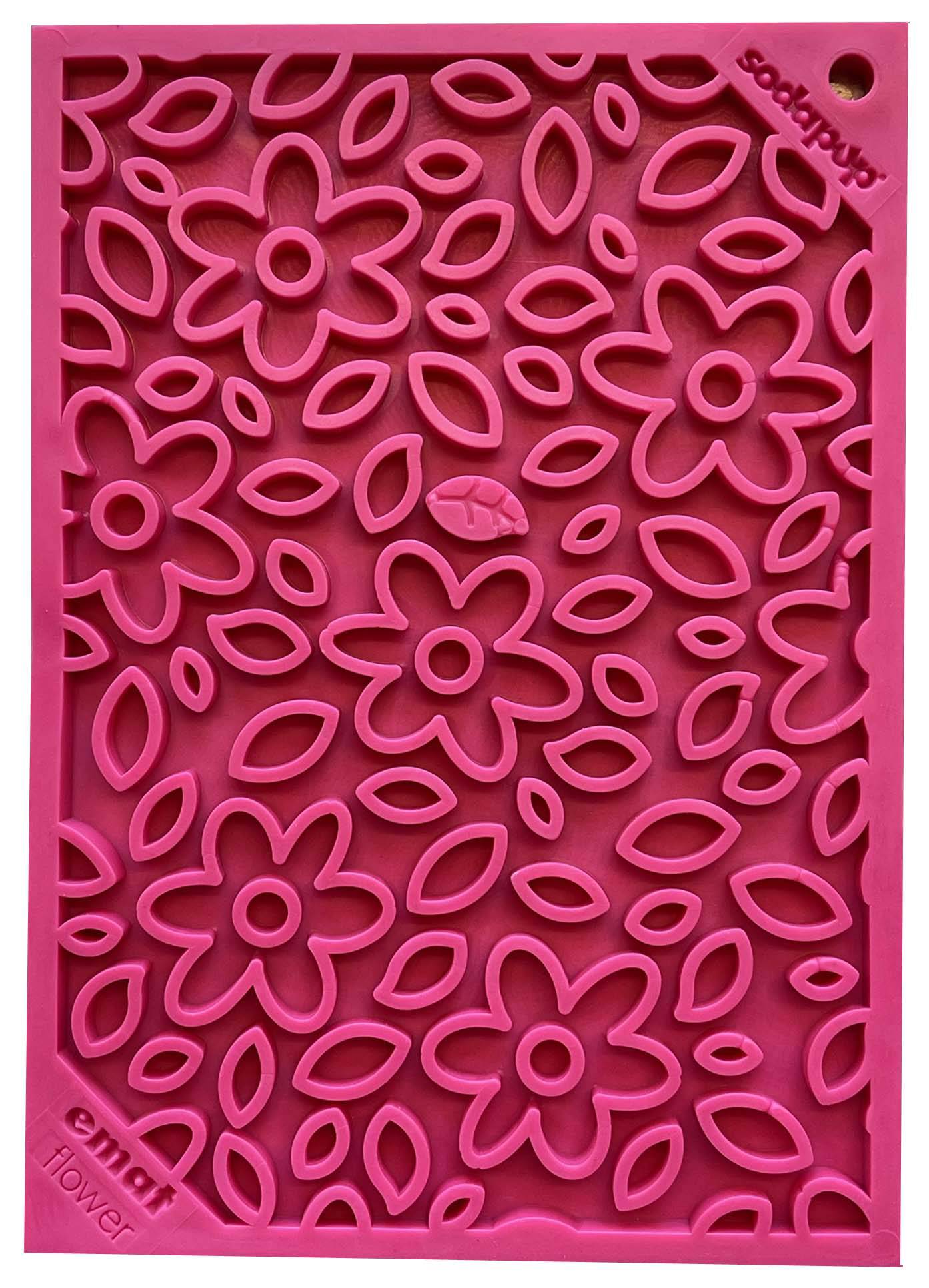 Anxious Dog: Try this Relief Enrichment Lick Mat (Flower Power) (Pink)