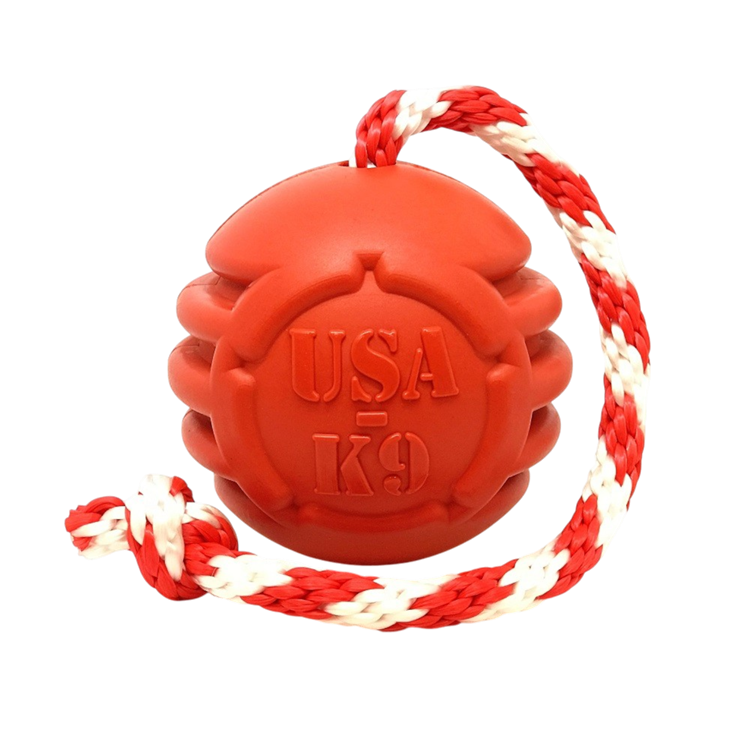 USA-K9 Stars and Stripes Rubber Toy - Dog  - (Red) -  (Rubber) - (Heavy Chewers) - (While Supplies Last)