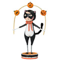 Lori Mitchell Halloween Poly Resin Cat Figurine - Toss a Jack Cat -  (7" T) - Folk Art Collectible (While Supplies Last)