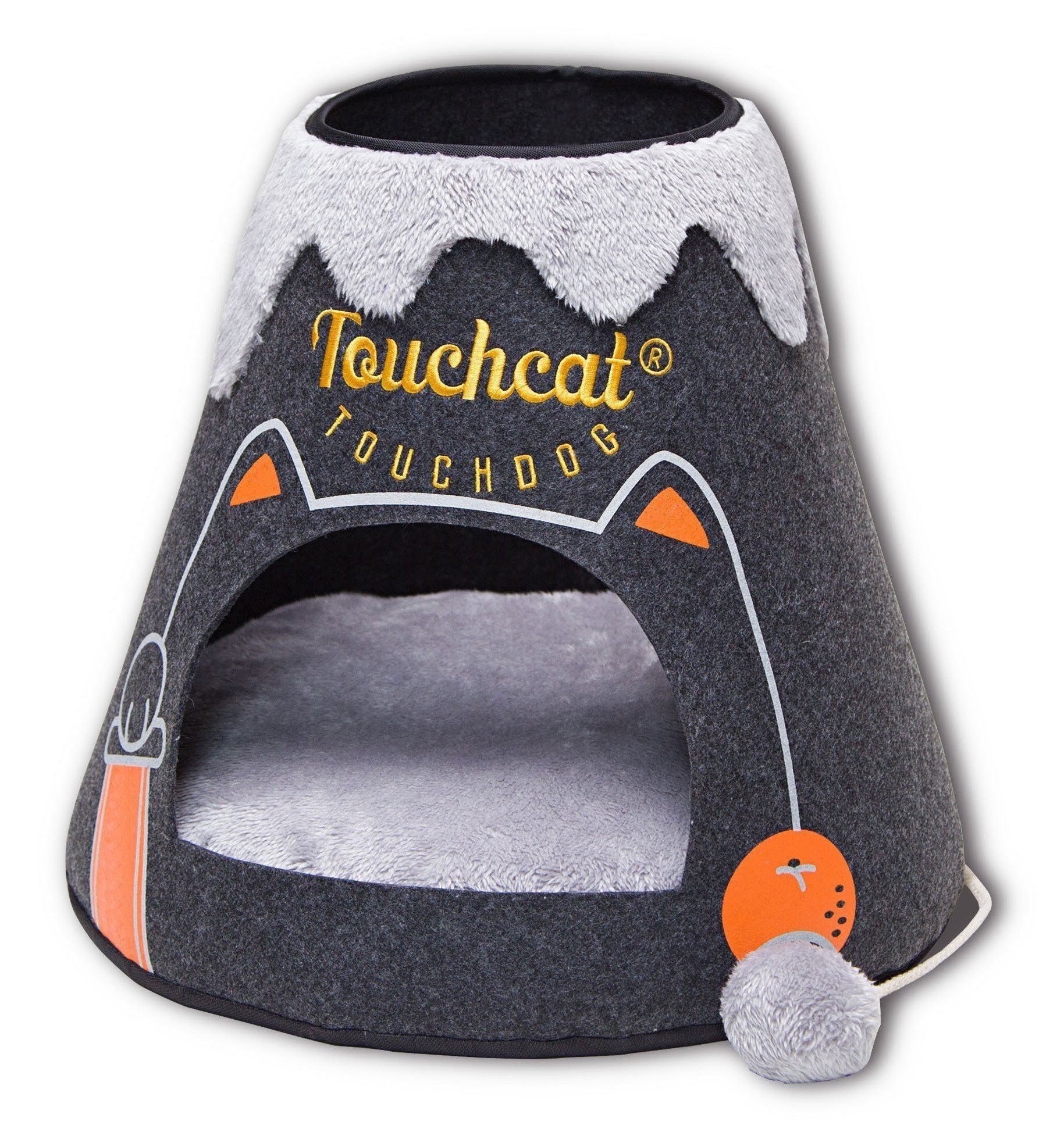 Touchcat ® 'Molten Lava' Triangular Designer Lounger w/Teaser Toy - Cat - (3 Color Options) - (While Supplies Last)