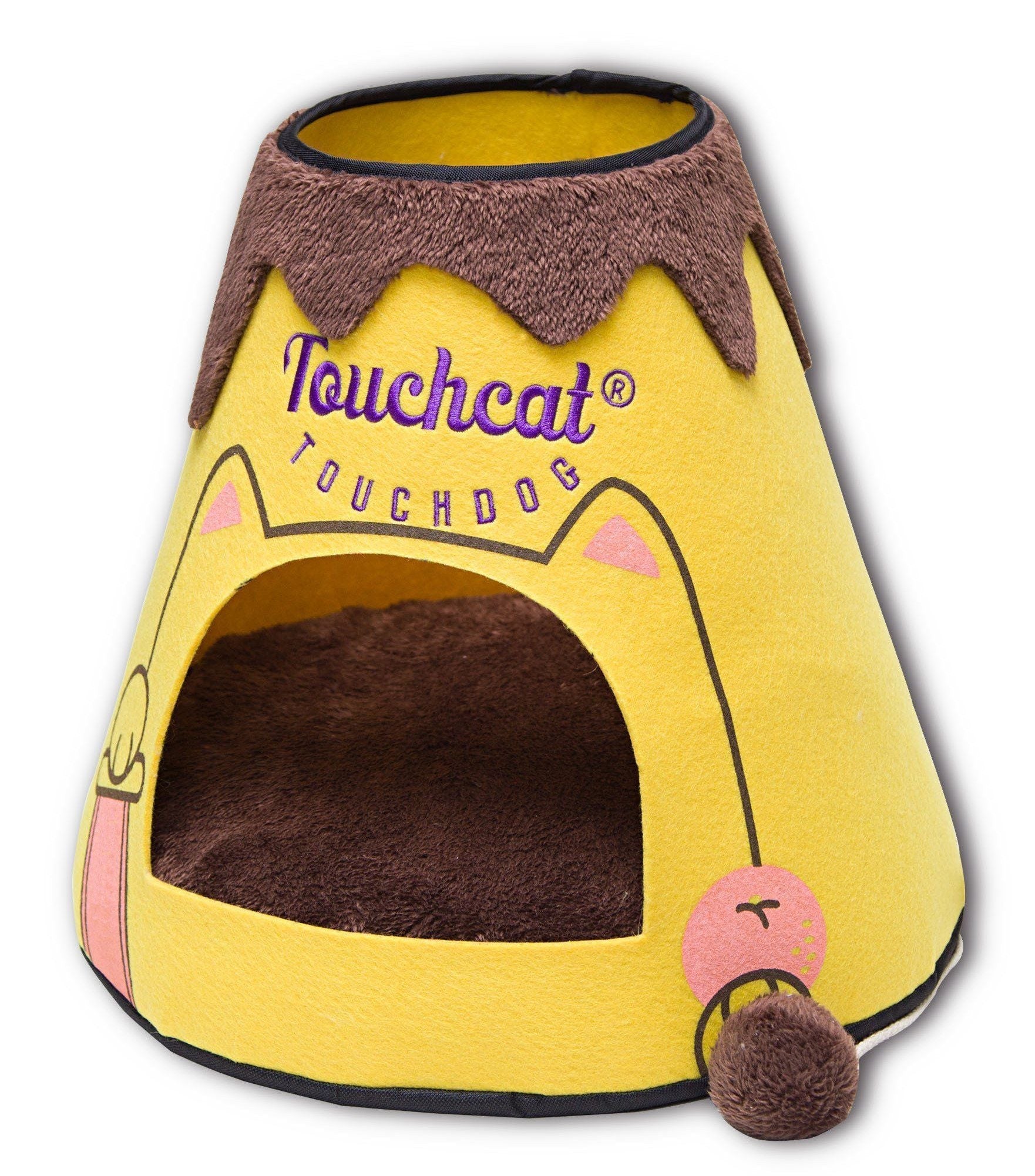 Touchcat ® 'Molten Lava' Triangular Designer Lounger w/Teaser Toy - Cat - (3 Color Options) - (While Supplies Last)