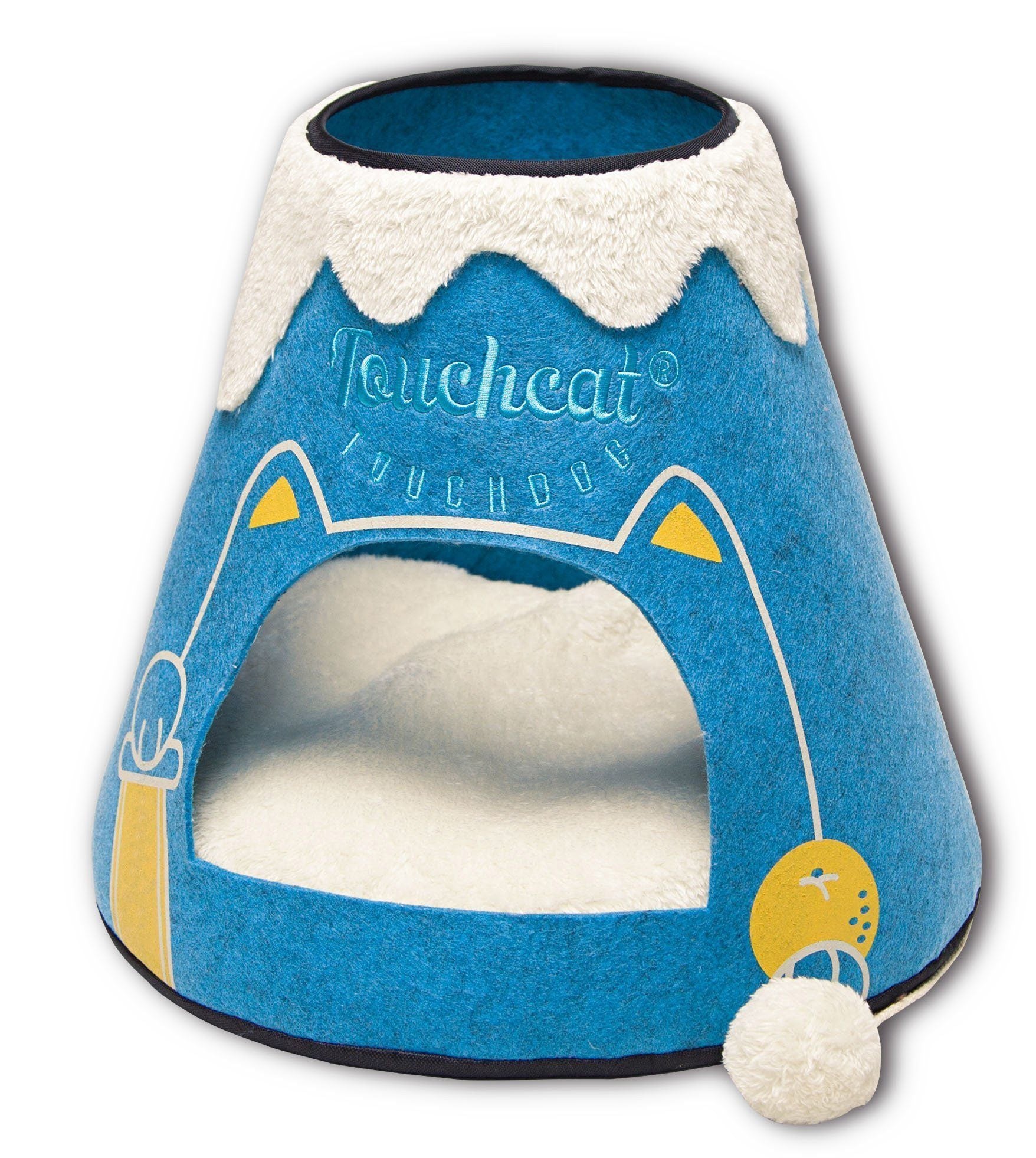 Touchcat ® 'Molten Lava' Triangular Designer Lounger w/Teaser Toy - Cat - (3 Color Options) - (While Supplies Last)