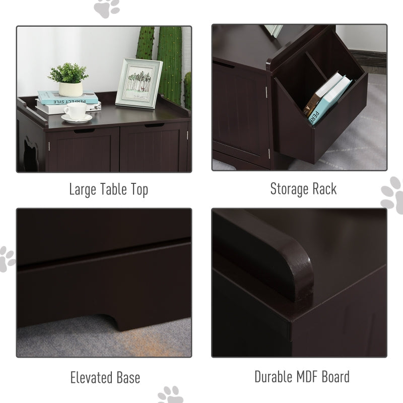 End Table and Litter Box Enclosure - Cat - (White, Brown) - (34.75" L x 19" W x 20.25" H - (While Supplies Last)