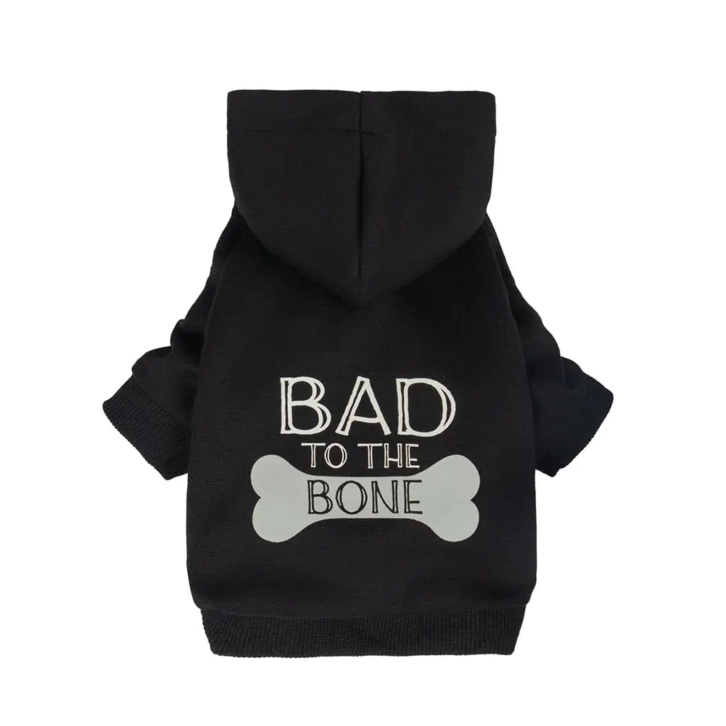 "Bad to the Bone" Hoodie - Dog Cat - (Grey) - ( XXL)