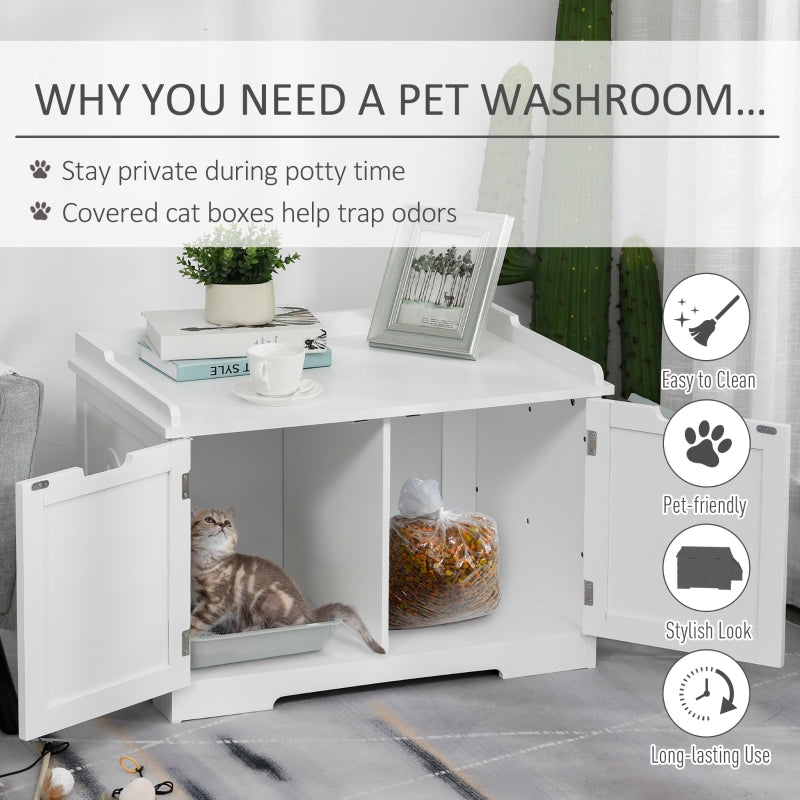 End Table and Litter Box Enclosure - Cat - (White, Brown) - (34.75" L x 19" W x 20.25" H - (While Supplies Last)