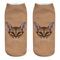 3D Kitten Ankle Socks - (25 Design Options) - (Colors Vary) - Girls and Ladies