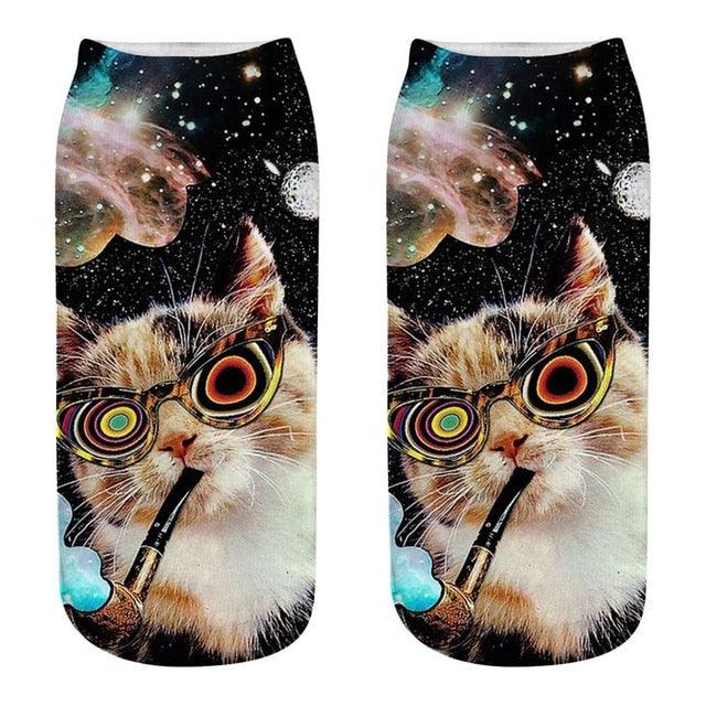 3D Kitten Ankle Socks - (25 Design Options) - (Colors Vary) - Girls and Ladies